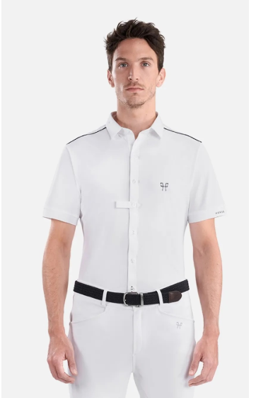 POLO T-SHIRT MC MEN AEROLIGHT HORSE PILOT WHITE